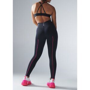 Savage‎ Fenty Hotline High Waist Legging Black Caviar Pink Highlighter Sz 12/14